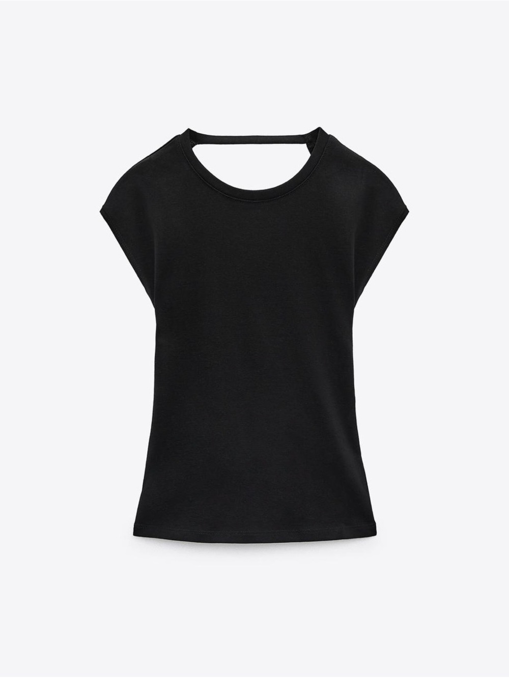 zara black backless tee